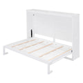 Harper & Bright Designs Full Size Murphy Bed Space - Saving Foldable Wooden Wall Bed with a Shelf for Guest Room Home Office, Gray