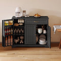 Coffee Bar, Lofka 42" Kitchen Storage Cabinet, Sideboard Buffet Cabinet with 8 Shelves, 1 Drawer
