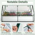 6FT x 3FT x 3FT Galvanized Bottomless Raised Garden Bed with Greenhouse, Dual 2-Tier Roll-Up Windows, Easy Venting & Watering
