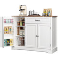 Coffee Bar, Lofka 42" Kitchen Storage Cabinet, Sideboard Buffet Cabinet with 8 Shelves, 1 Drawer