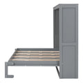 Harper & Bright Designs Full Size Murphy Bed Space - Saving Foldable Wooden Wall Bed with a Shelf for Guest Room Home Office, Gray