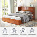ZAFLY Murphy Bed with Trifold Foam Mattress, Cabinet Bed Has USB Charging Station, Convertible Bed with Storage Platform, Cabinet Chest Bed with Large Drawers for Living Room/Bedroom (Grey)