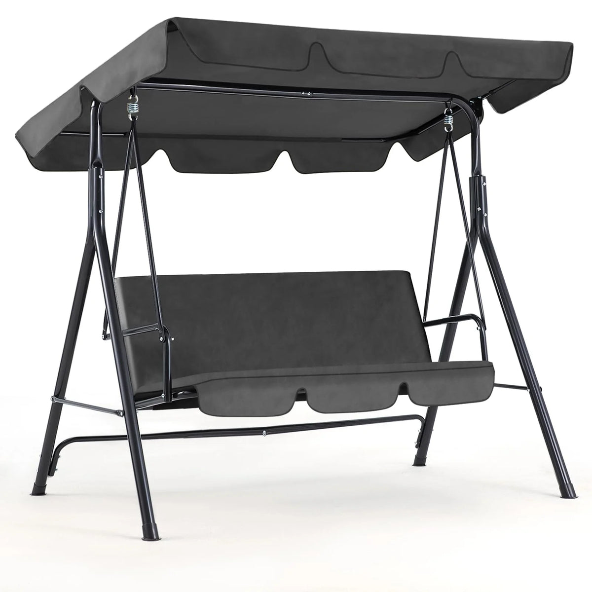 AECOJOY 3-Seat Outdoor Patio Swing Chair, Gray