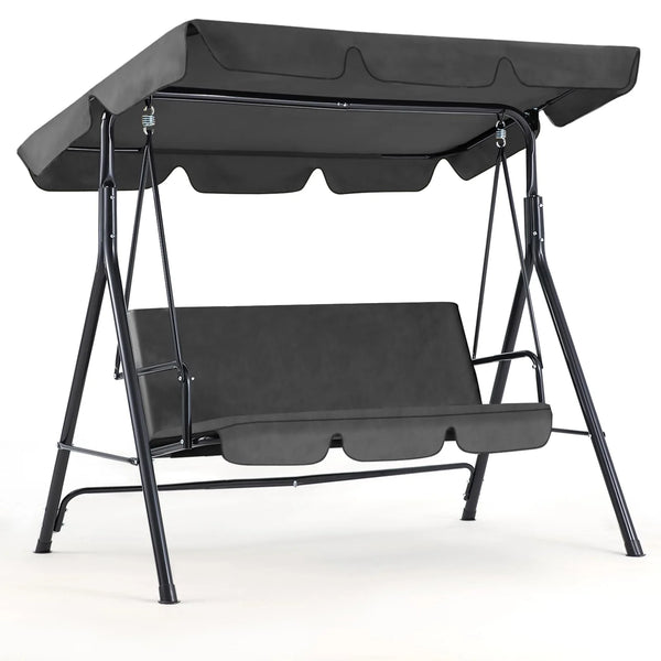AECOJOY 3-Seat Outdoor Patio Swing Chair, Gray