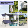 AECOJOY 2-in-1 Convertible Porch Swing Bed 3 Seat, Outdoor Patio Metal Pergola Swing