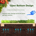 Natural Raised Garden Bed Elevated Planter Box with Open Bottom, 97”L x 25.5”W x 10”H Wooden Growing Bed for Garden Patio Yard