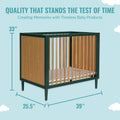 Dream on Me Lucas Mini Modern Crib with Rounded Spindles I Convertible Crib I Mid - Century Meets Modern I Portable Crib