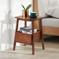 AECOJOY Nightstand with Drawer and Storage Shelf, Bamboo Bed Side Table