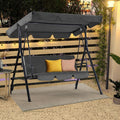 AECOJOY 3-Seat Outdoor Patio Swing Chair, Gray
