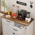 Coffee Bar, Lofka 42" Kitchen Storage Cabinet, Sideboard Buffet Cabinet with 8 Shelves, 1 Drawer