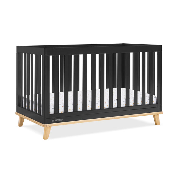 Delta Children Frankie 4 - in - 1 Convertible Crib - Greenguard Gold Certified, Black with Natural