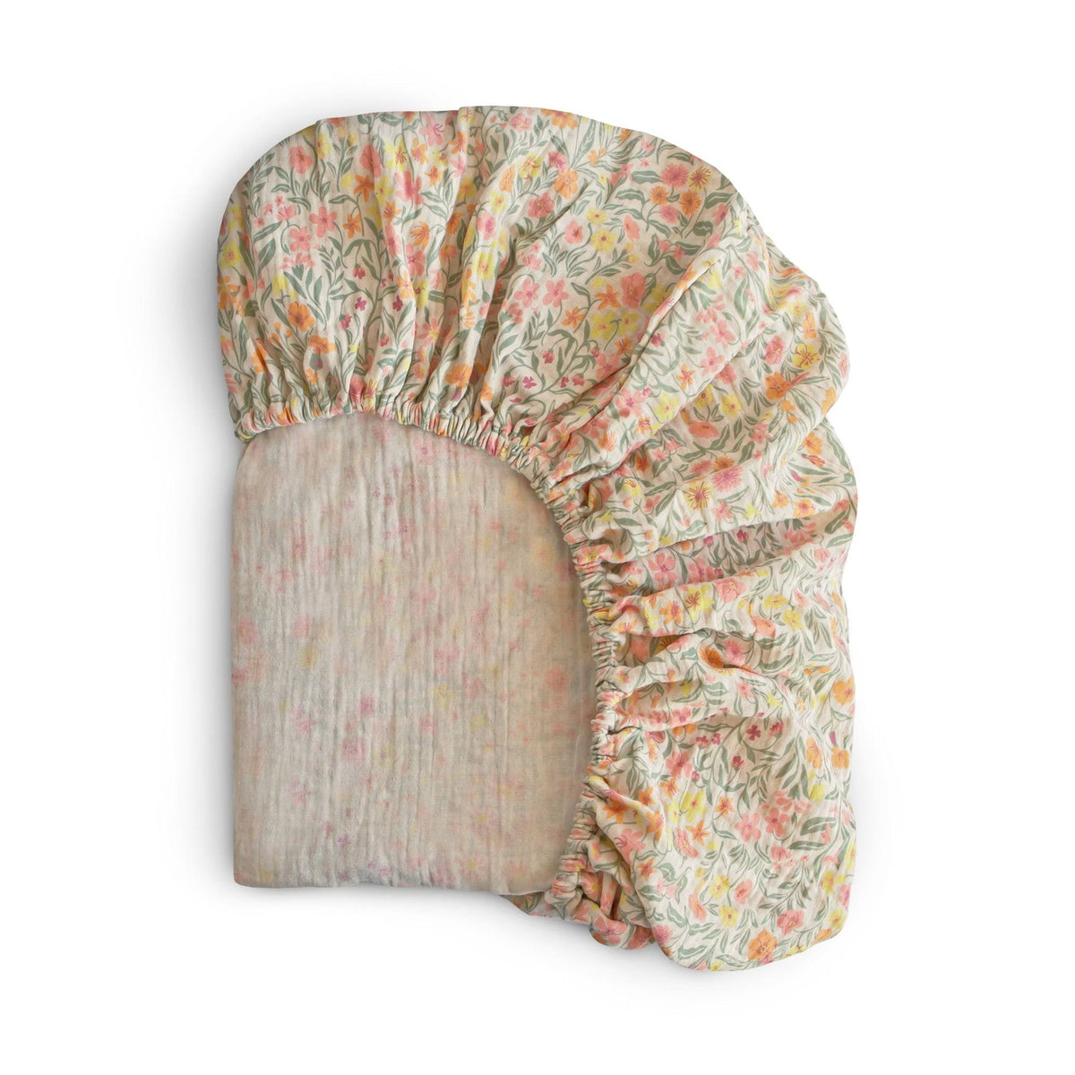 Mushie Mini Baby Muslin Crib Sheet Pastel Blooms