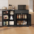 Coffee Bar, Lofka 42" Kitchen Storage Cabinet, Sideboard Buffet Cabinet with 8 Shelves, 1 Drawer