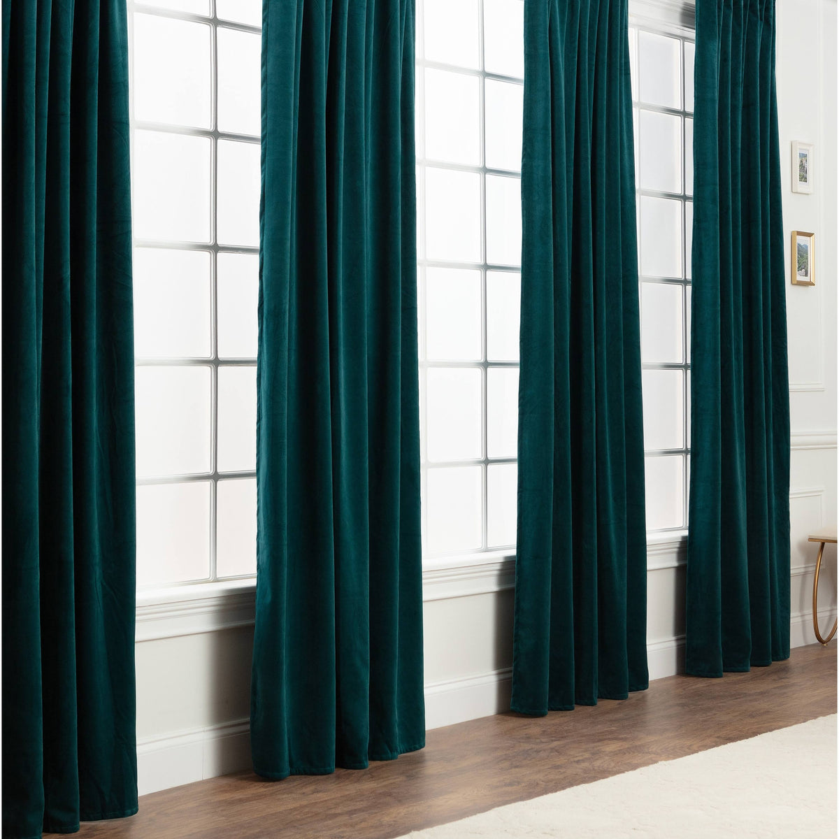 Chanasya 2-Panel Blackout Velvet Curtains - Classy & Solid Drapes for Living Room or Bedroom - 52" x 84" - Teal