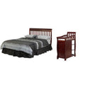 Dream on Me Brody 5 - in - 1 Convertible Crib with Changer. Cherry
