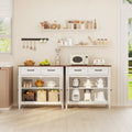 Coffee Bar, Lofka 42" Kitchen Storage Cabinet, Sideboard Buffet Cabinet with 8 Shelves, 1 Drawer
