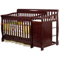 Dream on Me Brody 5 - in - 1 Convertible Crib with Changer. Cherry