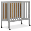 Dream on Me Jett Non - Full Size Folding Crib I Removable Wheels I Modern Nursey I Adjustable Mattress Support I Patent Folding System I Included 2.5 Mattress in Pebble Gray