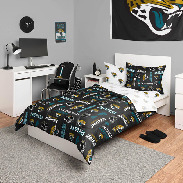 FOCO NFL Team Logo Bed in A Bag Comforter Sheets Pillow Cases Bedding 5-Piece Set