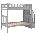 AECOJOY Twin Over Twin Bunk Bed with Trundle and Storage, Solid Pine Wood White