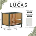 Dream on Me Lucas Mini Modern Crib with Rounded Spindles I Convertible Crib I Mid - Century Meets Modern I Portable Crib