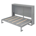 Harper & Bright Designs Full Size Murphy Bed Space - Saving Foldable Wooden Wall Bed with a Shelf for Guest Room Home Office, Gray