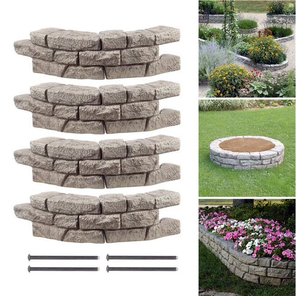 RTS Home Accents Rock Lock Raised Garden Bed Curved Rock (Pack of 4)