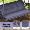 AECOJOY 2-in-1 Convertible Porch Swing Bed 3 Seat, Outdoor Patio Metal Pergola Swing