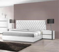 3 - Piece Modern Bedroom Furniture Set, California King Platform Bed with 2x Nightstand, White Lacquer Finish