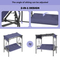 AECOJOY 2-in-1 Convertible Porch Swing Bed 3 Seat, Outdoor Patio Metal Pergola Swing