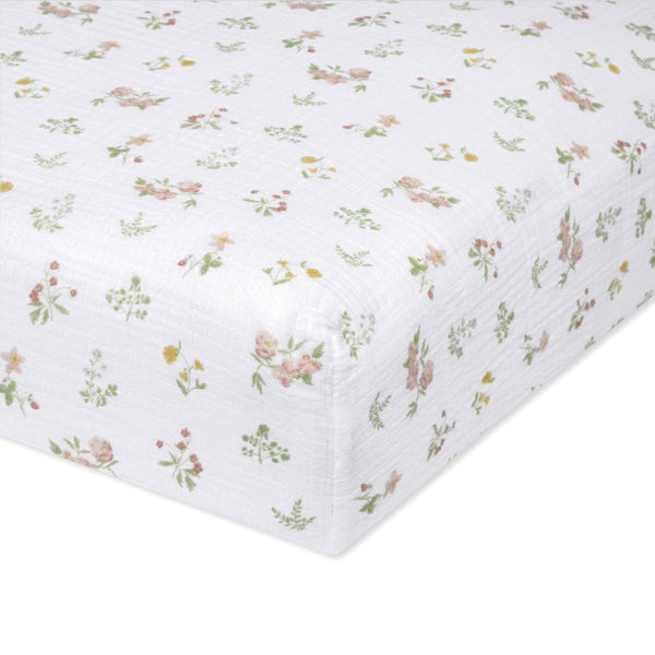 Aden + Anais Essentials Cotton Muslin Crib Sheet in Country Floral