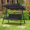 AECOJOY 3-Seat Outdoor Patio Swing Chair, Gray