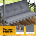 AECOJOY 2-in-1 Convertible Porch Swing Bed 3 Seat, Outdoor Patio Metal Pergola Swing