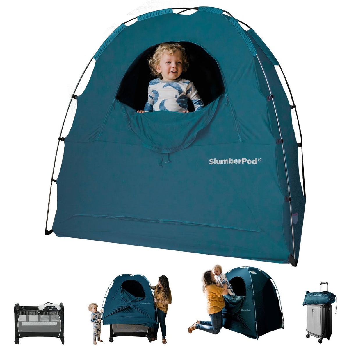 SlumberPod The Original Blackout Sleep Tent Travel Essential for Babies and Toddlers Mini Crib and Pack N Play Cover Sleep Pod for Kids with Monitor