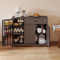 Coffee Bar, Lofka 42" Kitchen Storage Cabinet, Sideboard Buffet Cabinet with 8 Shelves, 1 Drawer