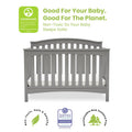 Delta Children Waverly 6 - in - 1 Convertible Baby Crib. Grey