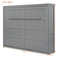 Harper & Bright Designs Full Size Murphy Bed Space - Saving Foldable Wooden Wall Bed with a Shelf for Guest Room Home Office, Gray