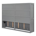 Harper & Bright Designs Full Size Murphy Bed Space - Saving Foldable Wooden Wall Bed with a Shelf for Guest Room Home Office, Gray
