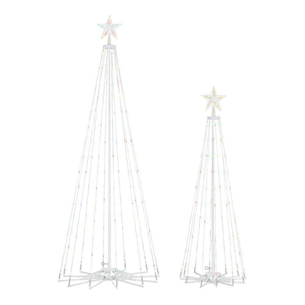 Home Accents Holiday 2-Piece Multi LED Cone Trees