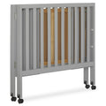 Dream on Me Jett Non - Full Size Folding Crib I Removable Wheels I Modern Nursey I Adjustable Mattress Support I Patent Folding System I Included 2.5 Mattress in Pebble Gray