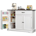 Coffee Bar, Lofka 42" Kitchen Storage Cabinet, Sideboard Buffet Cabinet with 8 Shelves, 1 Drawer