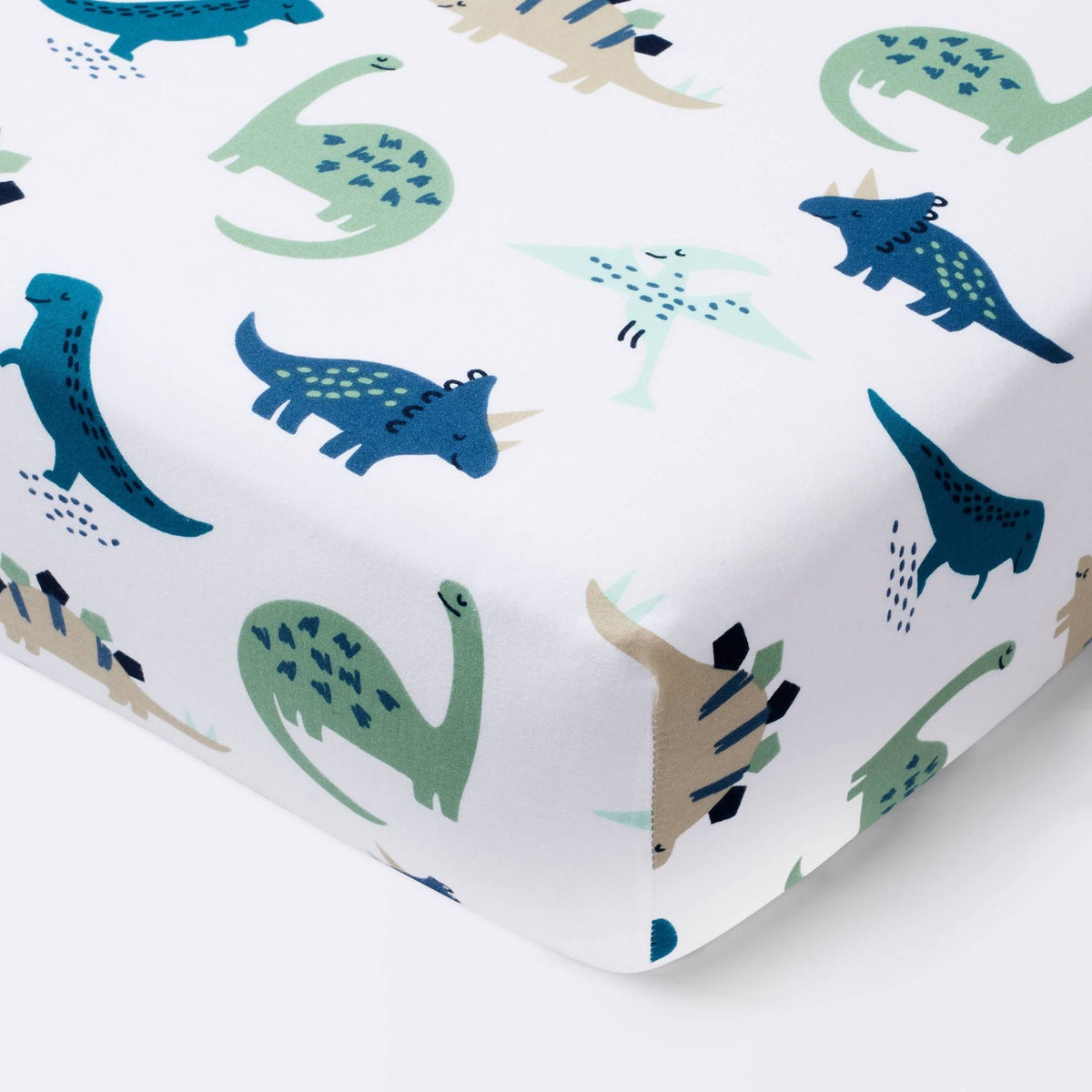 Cloud Island Dinos Cool Blue Green Fitted Crib Sheet | Target