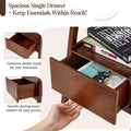 AECOJOY Nightstand with Drawer and Storage Shelf, Bamboo Bed Side Table