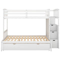 AECOJOY Twin over Full/Twin Convertible Bunk Bed with Storage Shelves and Drawers, Grey