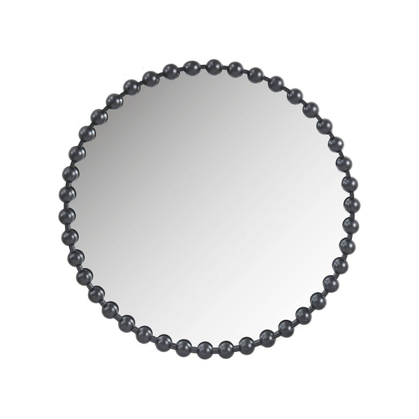 Marlowe Beaded Round Wall Mirror 36"D - Black - Madison Park Signature