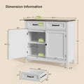 Coffee Bar, Lofka 42" Kitchen Storage Cabinet, Sideboard Buffet Cabinet with 8 Shelves, 1 Drawer