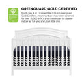 Oxford Baby North Bay 4 - in - 1 Convertible Crib, Snow White, GREENGUARD Gold Certified, Wooden Crib