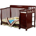 Dream on Me Brody 5 - in - 1 Convertible Crib with Changer. Cherry