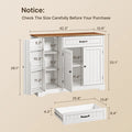Coffee Bar, Lofka 42" Kitchen Storage Cabinet, Sideboard Buffet Cabinet with 8 Shelves, 1 Drawer