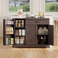 Coffee Bar, Lofka 42" Kitchen Storage Cabinet, Sideboard Buffet Cabinet with 8 Shelves, 1 Drawer